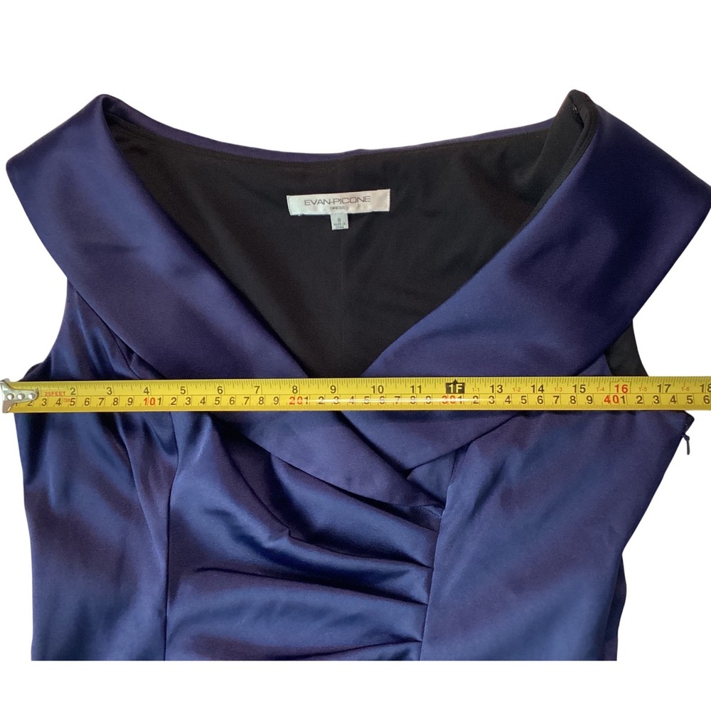 Evan Picone Women's Dress Size 8 Blue Sleeveless‎ Formal Cocktail Party Career - Picture 5 of 6